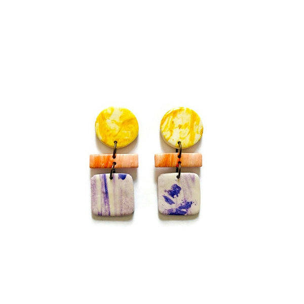 Pastel Geometric Earrings Handmade