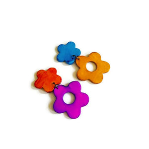 Colorful Mismatched Flower Earrings