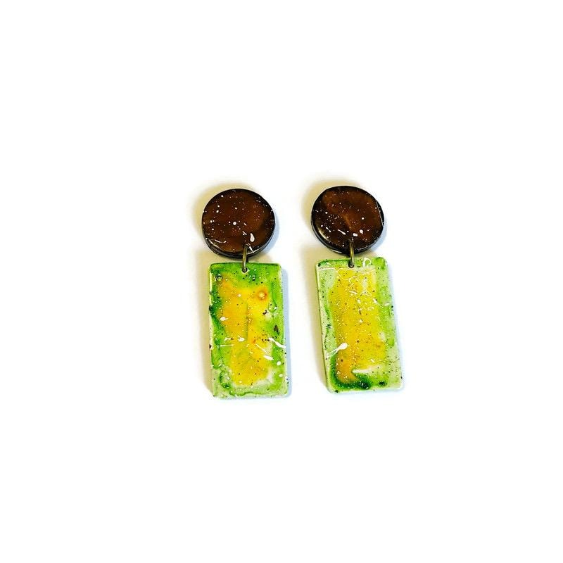 Bohemian Beaded Jewelry Set | Polymer Clay Necklace & Earrings | Rustic Multicolor