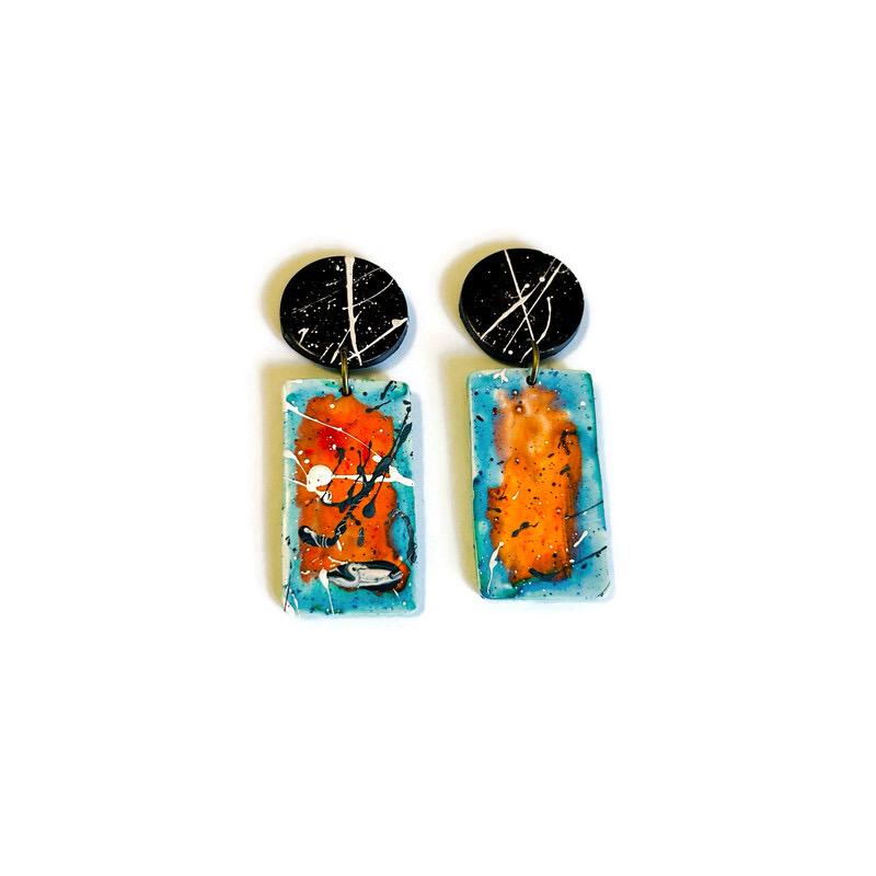 Paint Splash Jewelry Set Handmade