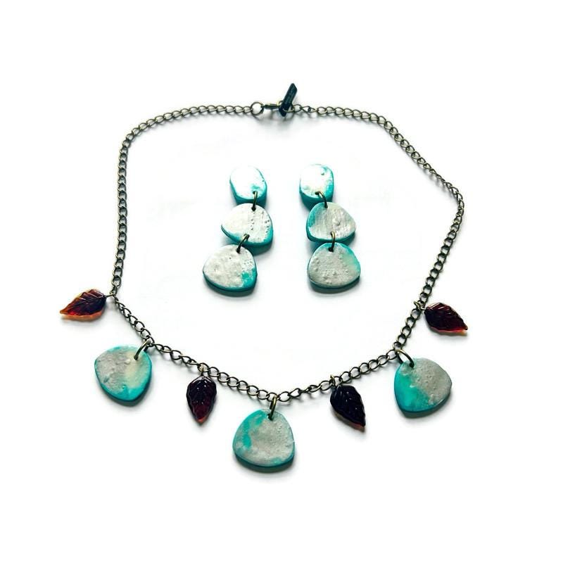 Icy Blue & Silver Drop Dangle Earrings Handmade