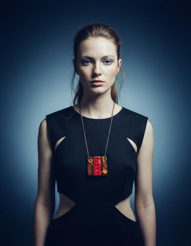 Bold Handmade Polymer Clay Pendant