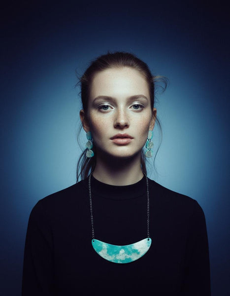 Turquoise and Silver Statement Necklace Handmade