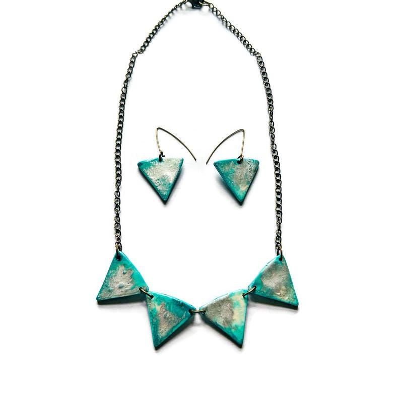 Minimalist Triangle Bead Necklace Handmade