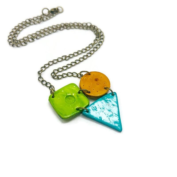 Colorful Geometric Pendant Handmade