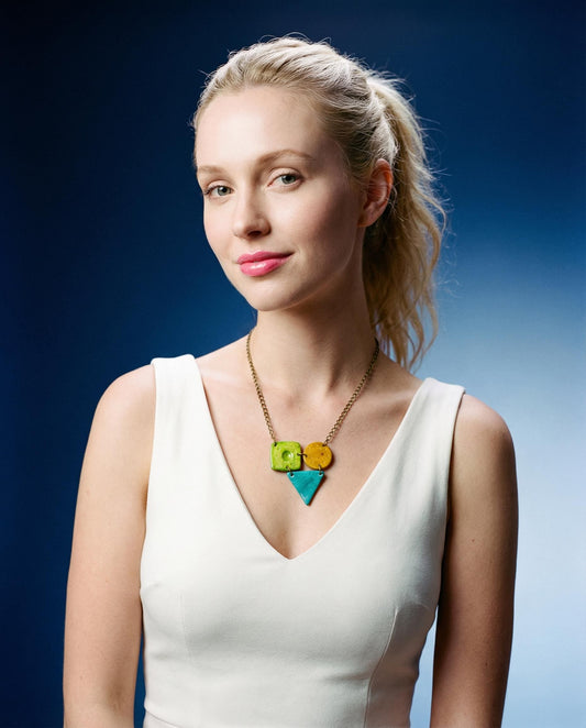 Colorful Geometric Pendant Handmade