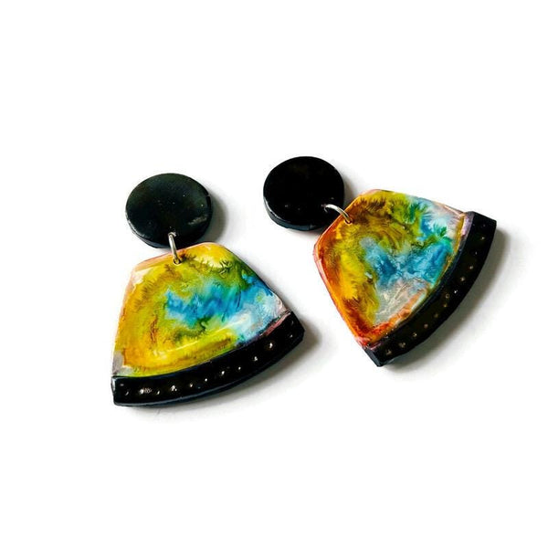 Abstract Statement Earrings in Multicolor