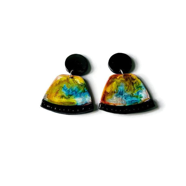 Abstract Statement Earrings in Multicolor