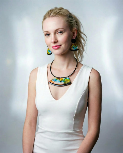 Abstract Statement Earrings in Multicolor