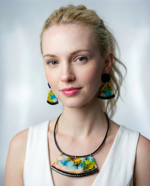 Abstract Statement Earrings in Multicolor