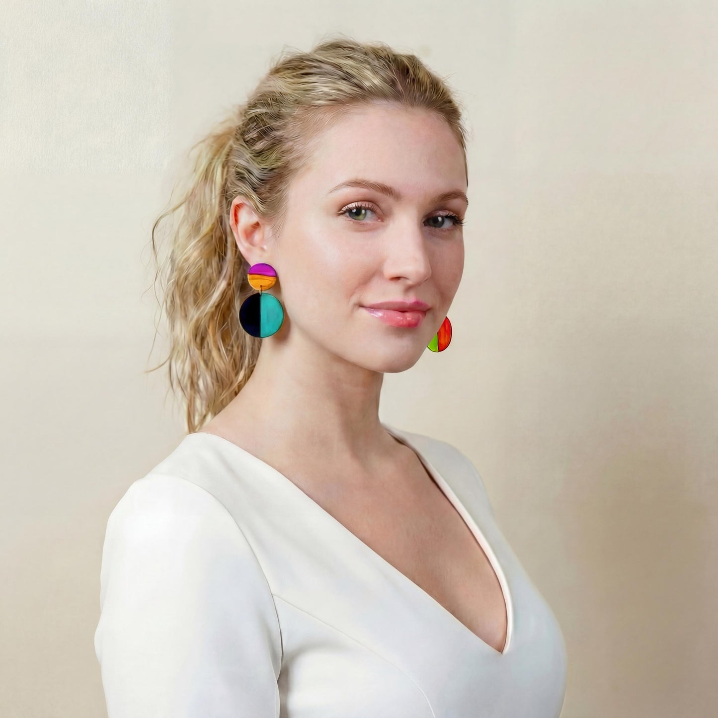 Mismatched Clip On Earrings | Polymer Clay Statement Drops