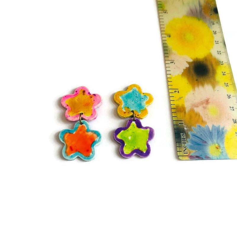 Bird & Flower Jewelry Set – Handmade Polymer Clay Necklace & Earrings