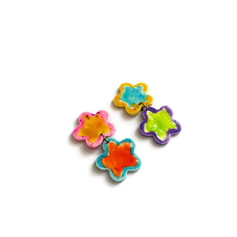 Bird & Flower Jewelry Set – Handmade Polymer Clay Necklace & Earrings
