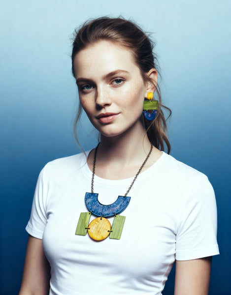 Bold Wide Statement Earrings- "Joan"