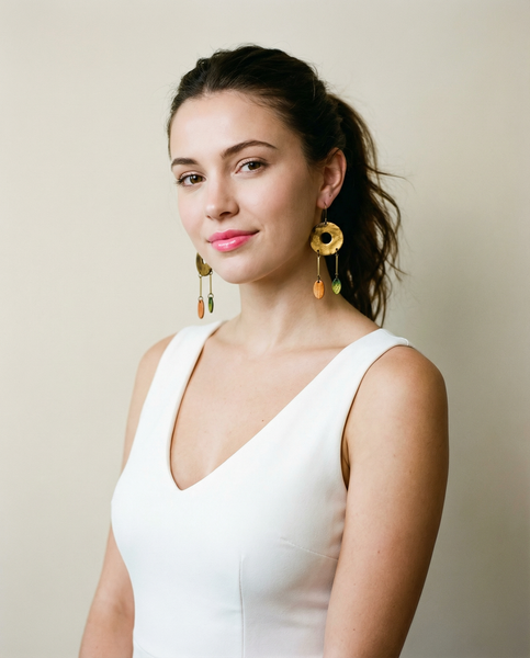 Extra Large Fushia Dangle Earrings Handmade