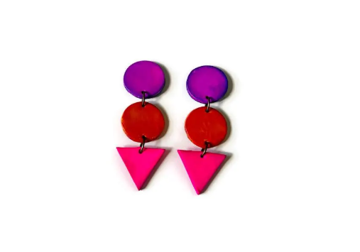 Colorful Statement Earrings – Handmade from Polymer Clay