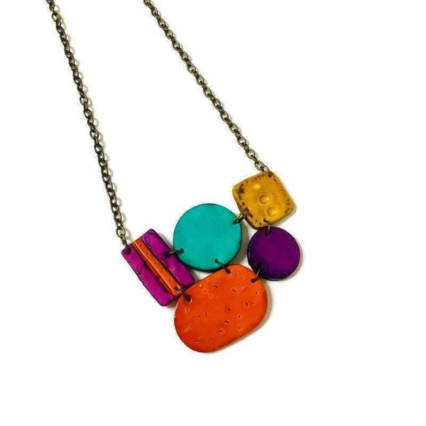 Multicolored Statement Jewelry Set with Necklace & Earrings - Sassy Sacha Jewelry