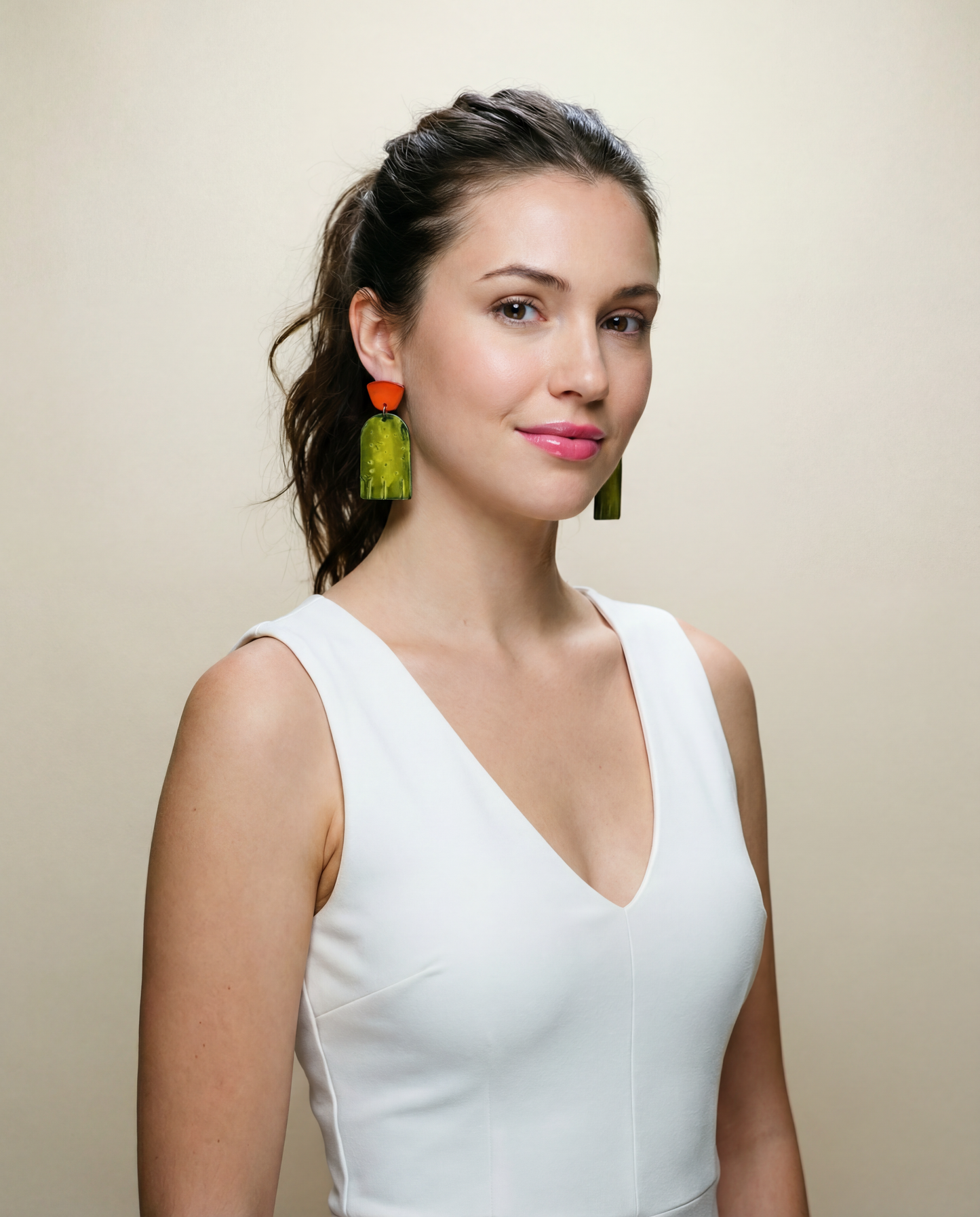 Bright Blue Clip On Earrings Handmade "Moe"