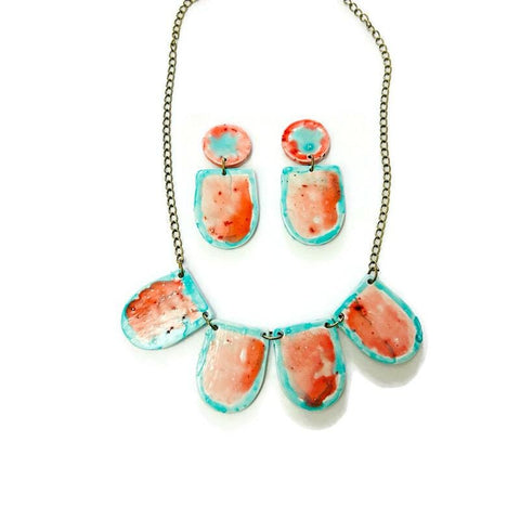 Pastel Statement Jewelry Set Handmade - Sassy Sacha Jewelry