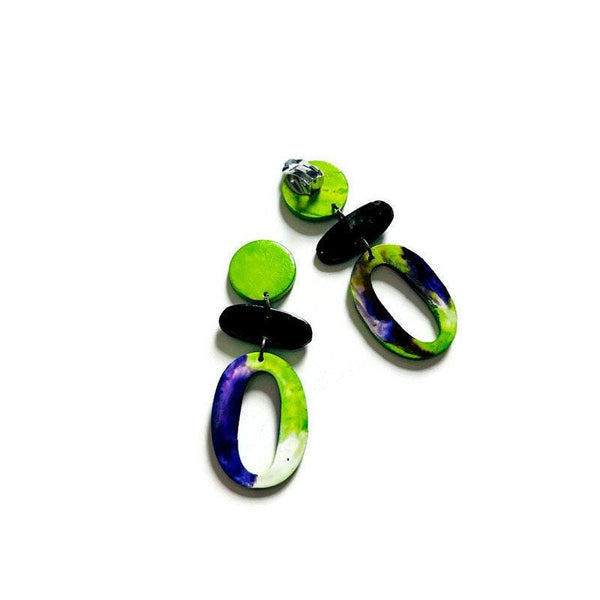 Purple & Neon Green Statement Jewelry Set - Sassy Sacha Jewelry