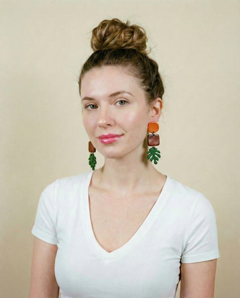 Earth Tone Leaf Clip On Earrings for Fall