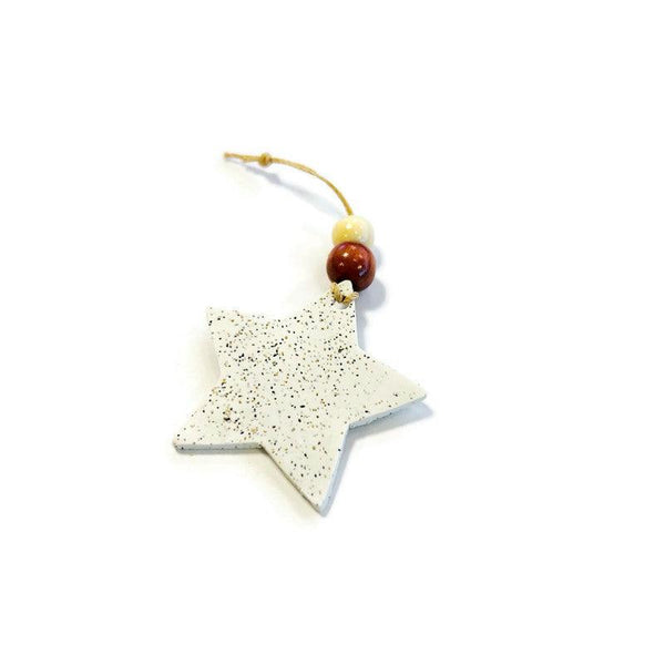 Star Christmas Ornament Handmade from Clay & Nova Scotia Beach Sand - Sassy Sacha Jewelry