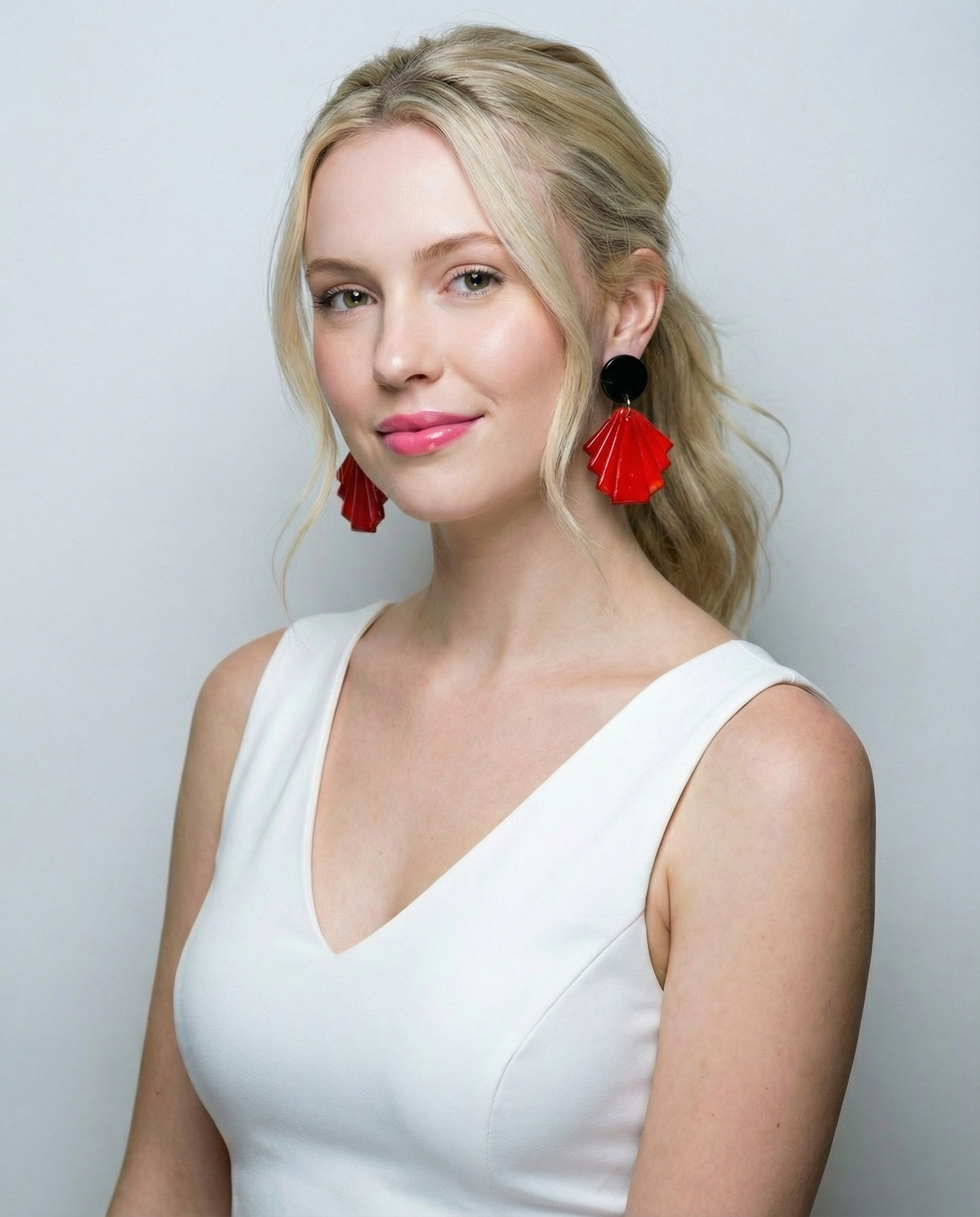 Geometric Fan Clip On Earrings for Non-Pierced Ears, Handmade – "Ruth"