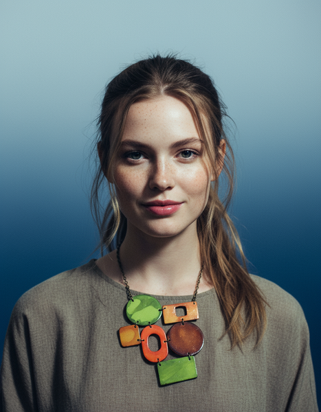 Big Chunky Statement Necklace In Earthy Aesthetic