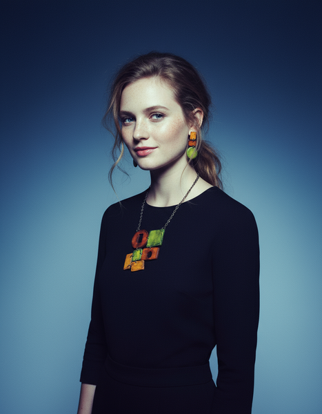 Geometric Statement Necklace in Earth Tones