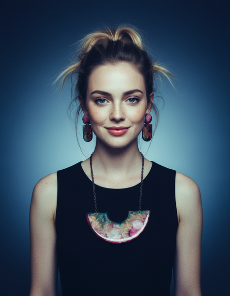 Abstract Statement Earrings Handmade Post or Clip On