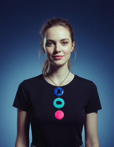 Long Colorful Statement Pendant Necklace