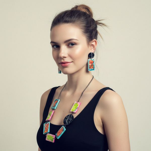 Paint Splatter Statement Earrings Post or Clip On