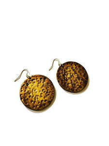 1.5" Handmade Clay Gold Disc Earrings - Sassy Sacha Jewelry