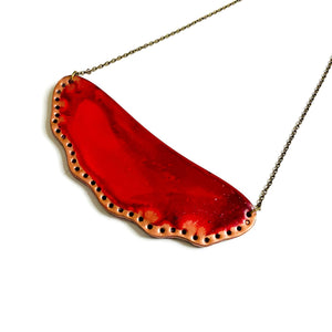 Gold & Red Minimalist Bib Necklace