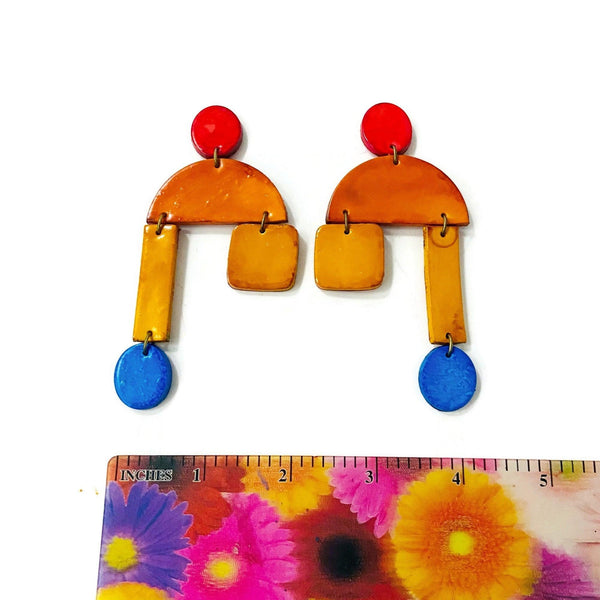 Abstract Sunrise Statement Earrings - Sassy Sacha Jewelry