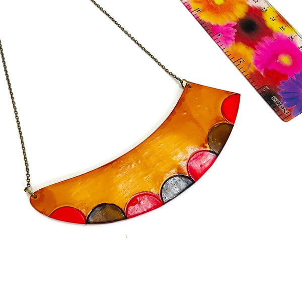 Asymmetrical Mustard Yellow Statement Necklace - Sassy Sacha Jewelry