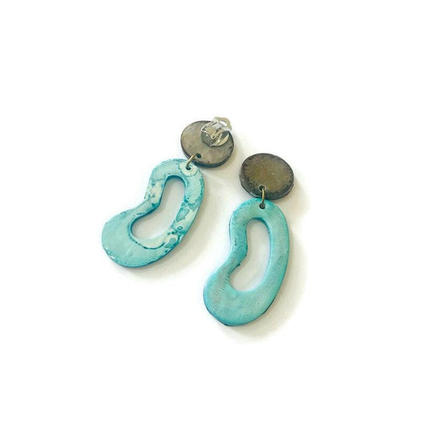 Baby Blue Statement Earrings with Quirky Shape - Sassy Sacha Jewelry