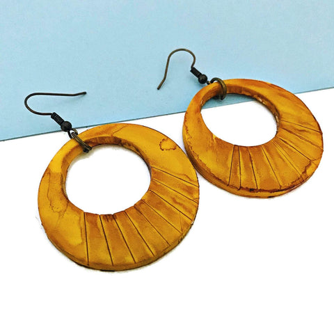 Big Yellow Hoop Earrings- "Mandi" - Sassy Sacha Jewelry