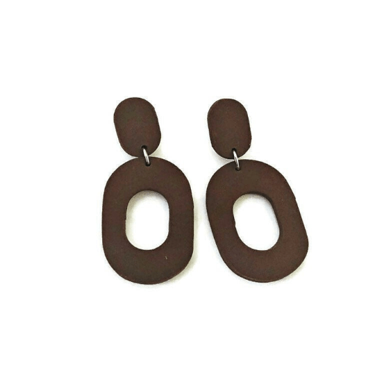 Black Statement Polymer Clay Earrings- "Pam" - Sassy Sacha Jewelry