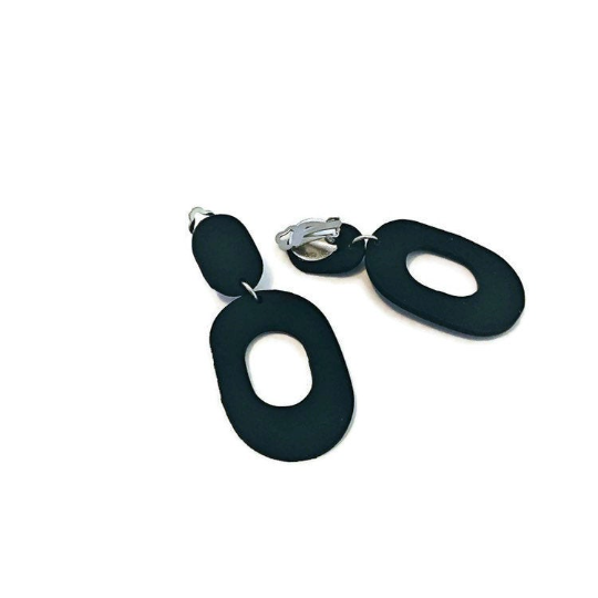 Black Clip On Earrings for Non Pierced Ears - Sassy Sacha Jewelry