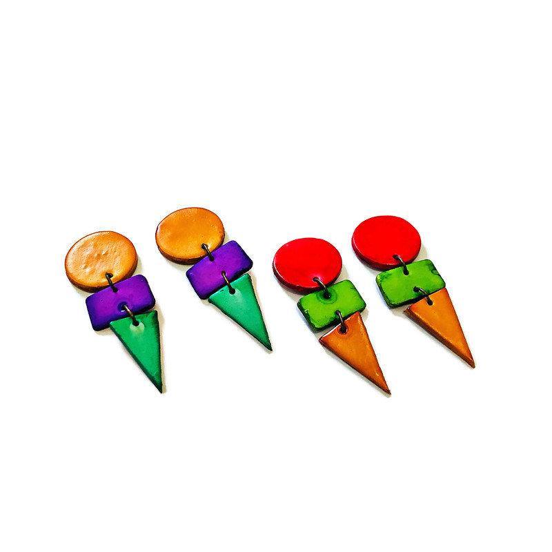 Bold Colorful Earrings Handmade- "Jasmine" - Sassy Sacha Jewelry