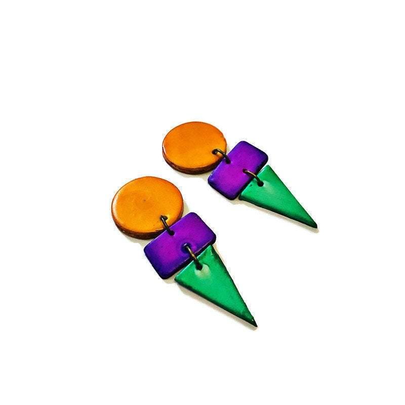 Bold Colorful Earrings Handmade- "Jasmine" - Sassy Sacha Jewelry