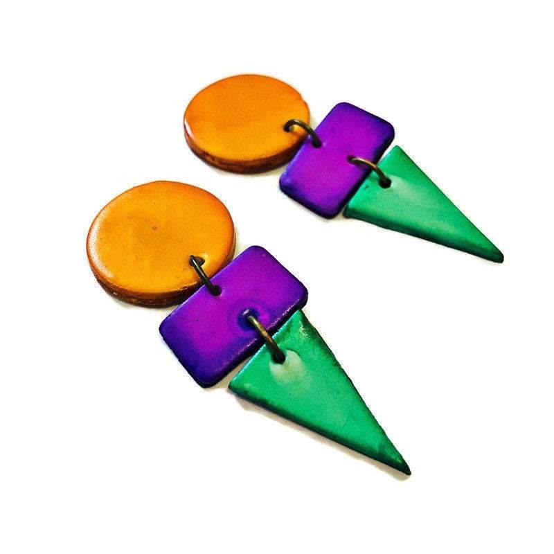 Bold Colorful Earrings Handmade- "Jasmine" - Sassy Sacha Jewelry