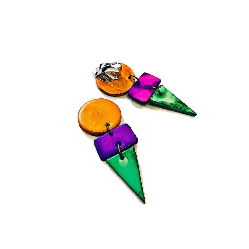 Bold Colorful Earrings Handmade- "Jasmine" - Sassy Sacha Jewelry