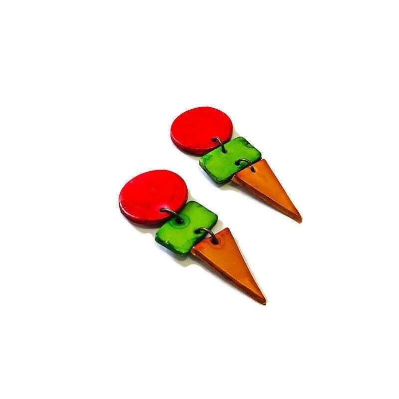 Bold Colorful Earrings Handmade- "Jasmine" - Sassy Sacha Jewelry