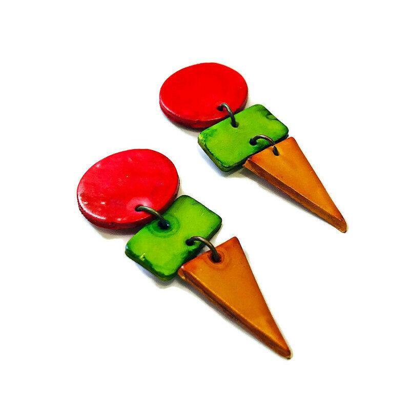 Bold Colorful Earrings Handmade- "Jasmine" - Sassy Sacha Jewelry