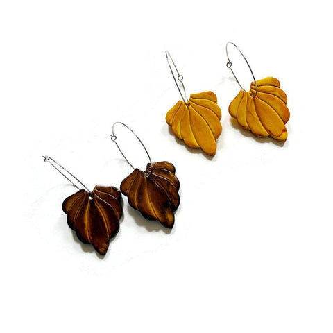 Botanical Hoop Earrings for Fall - Sassy Sacha Jewelry