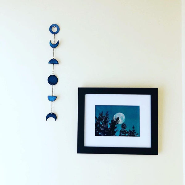 Bright Blue Moon Phase Wall Hanging for Nursery - Sassy Sacha Jewelry