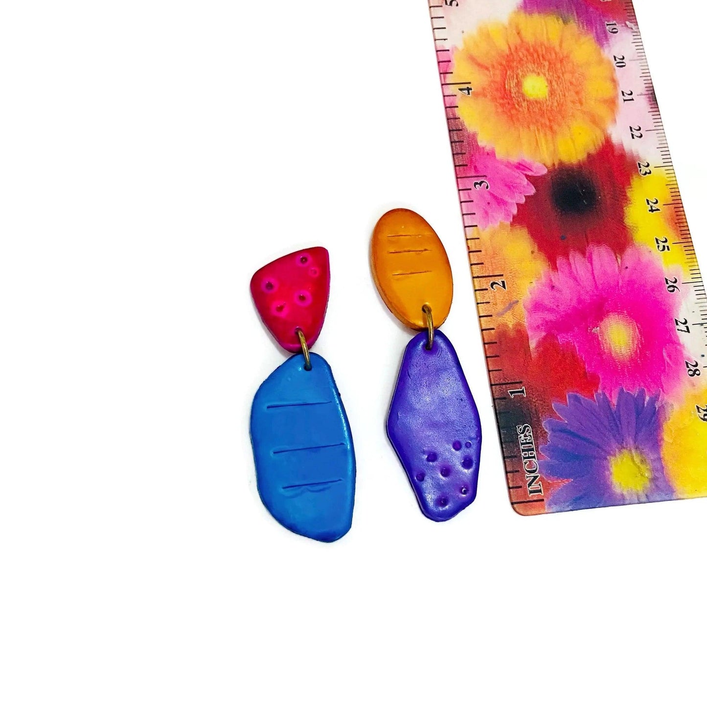 Colorful Mismatched Clip On Earrings - Sassy Sacha Jewelry