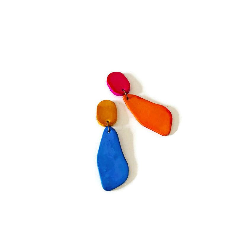 Colorful Mismatched Statement Earrings - Sassy Sacha Jewelry